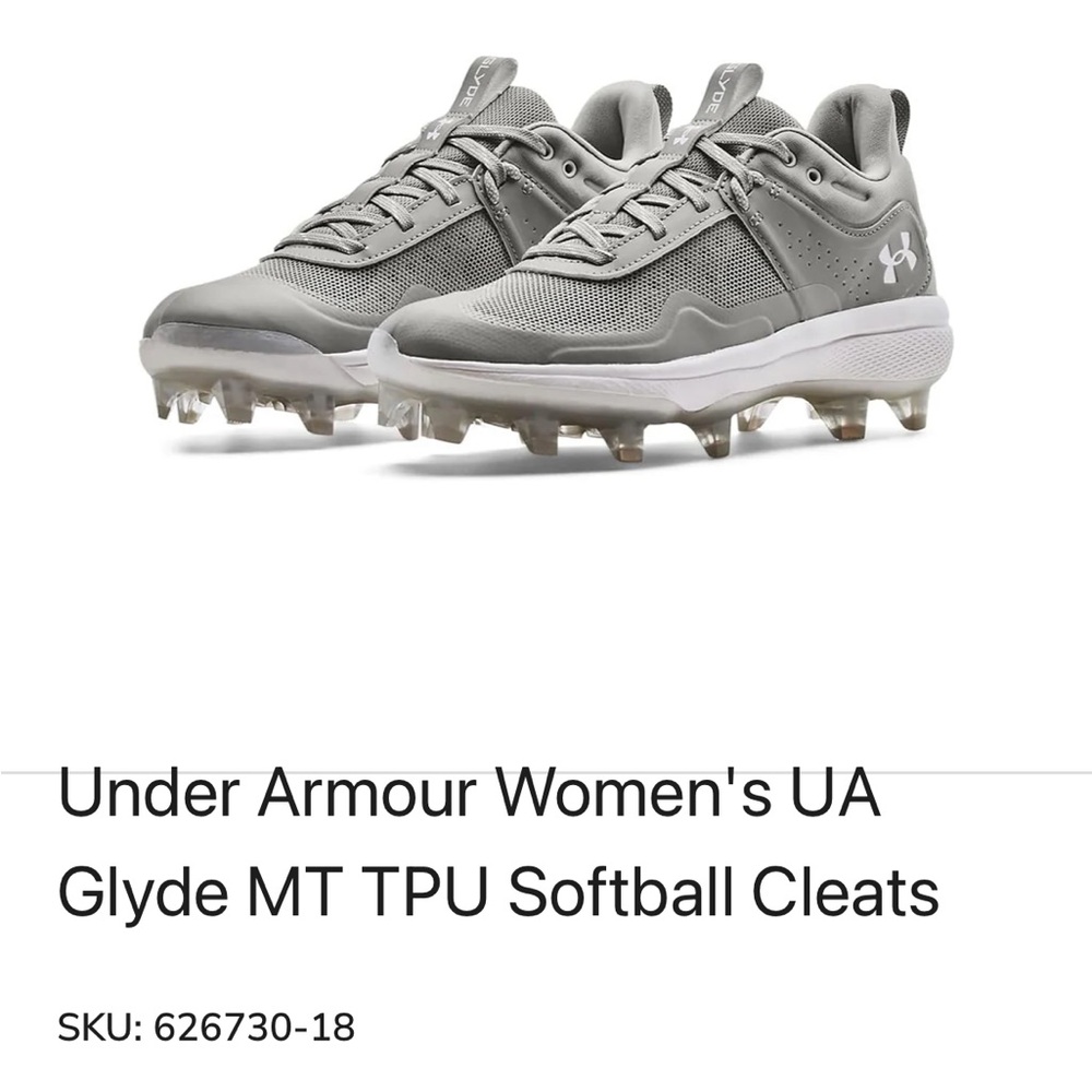 Under Armour Women's Gray Glyde MT Softball Cleats - Worn 5x!